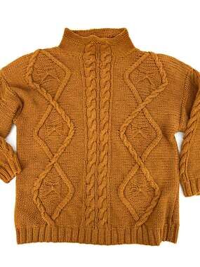 Vintage Hong Kong Michael Simon New York Nutmeg Chunky Knit Sweater One Size